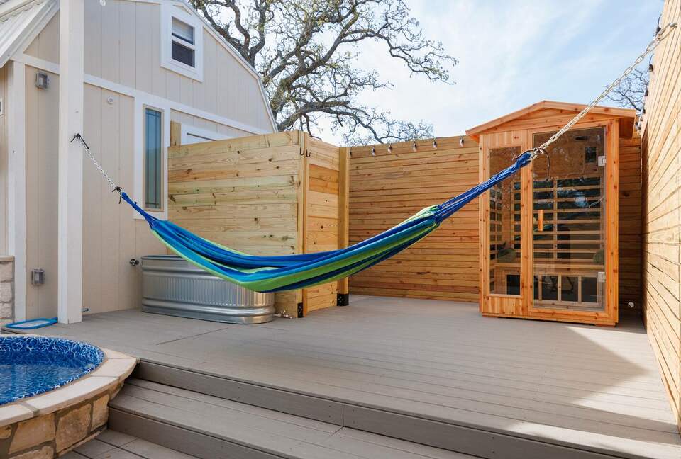 Secluded Hill Country Cabin with Sauna & Pool - Wimberley, Texas