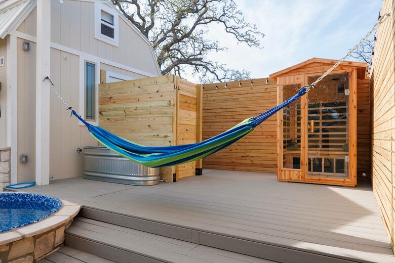 Secluded Hill Country Cabin with Sauna & Pool - Wimberley, Texas