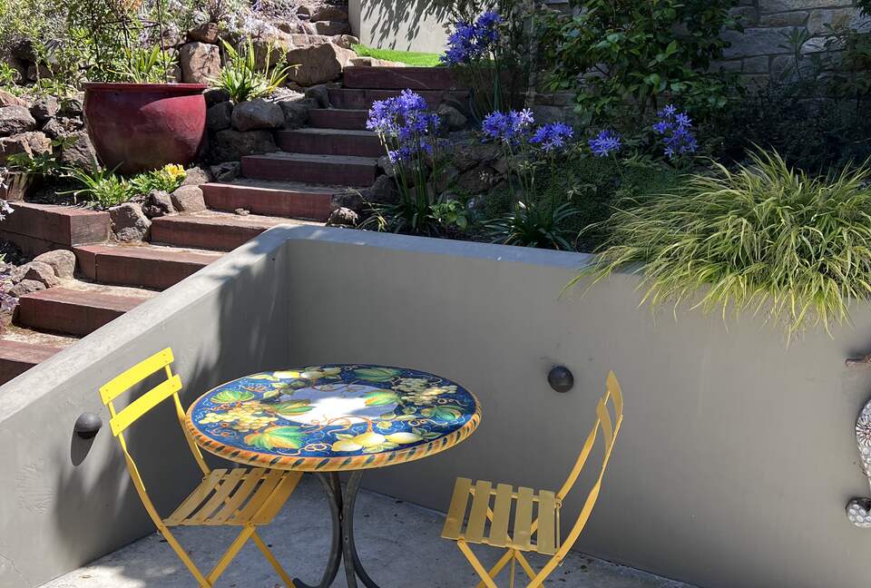 Landing just behind front gate