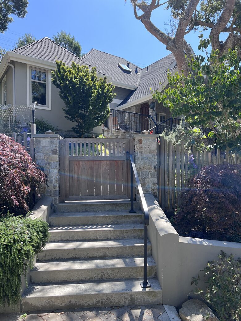 Front gate leading to beautiful landscape gardens