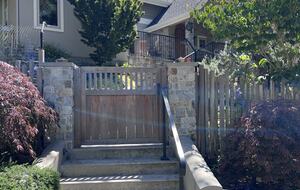 Front gate leading to beautiful landscape gardens