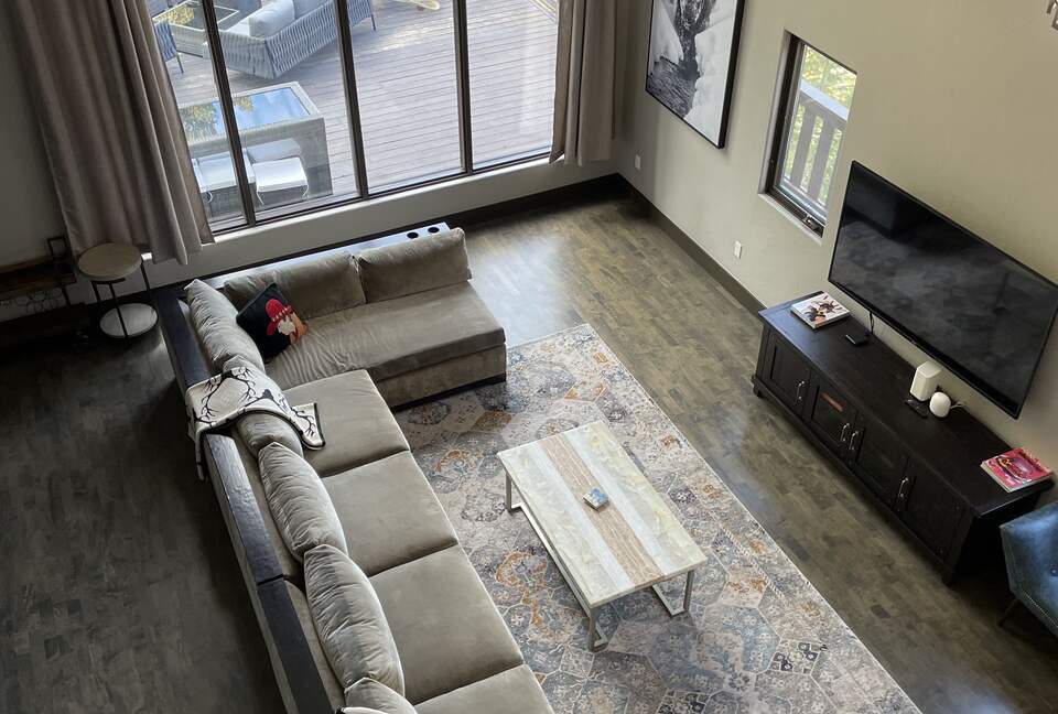 View from upstairs of living room