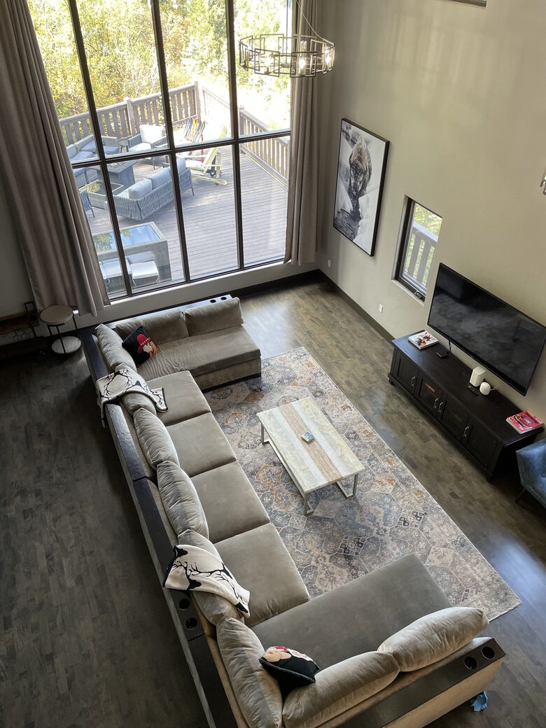 View from upstairs of living room