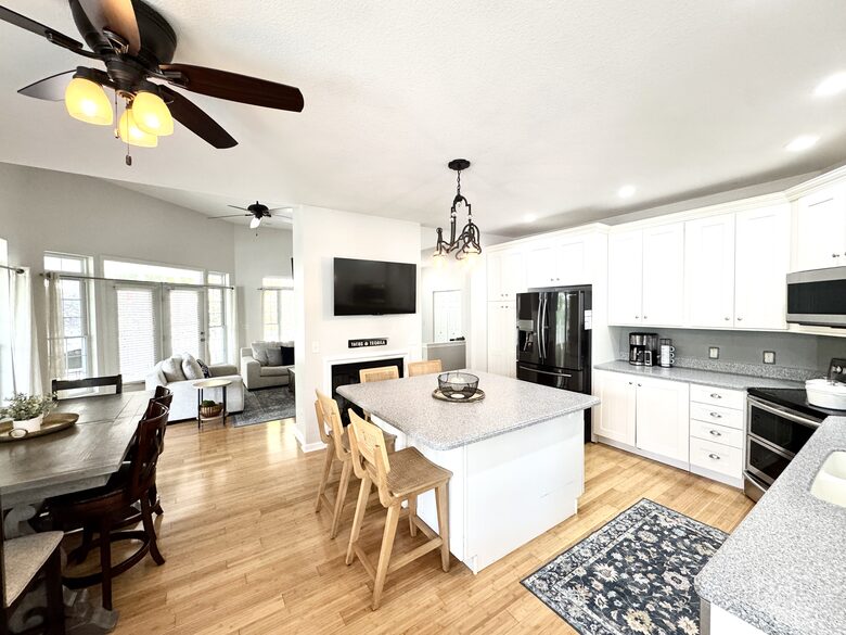 Full kitchen with anything needed to cook while you stay