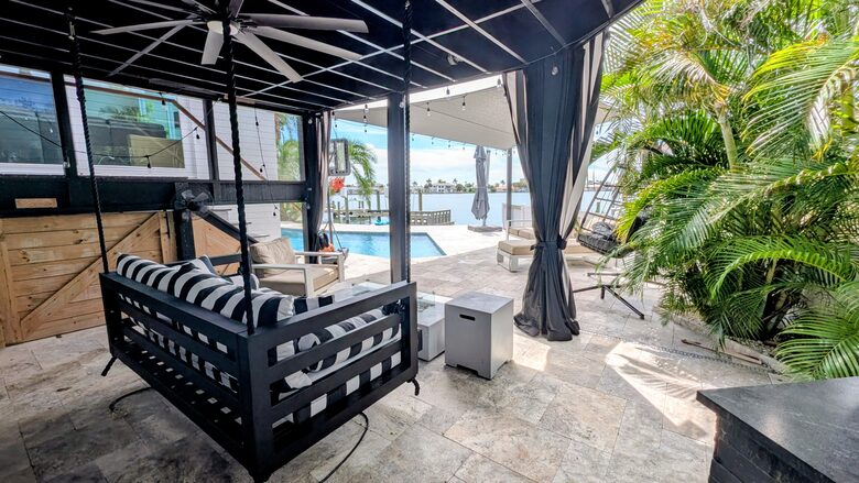 Covered Patio with Twin Bed Swing