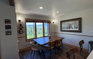 Dining area with forest views