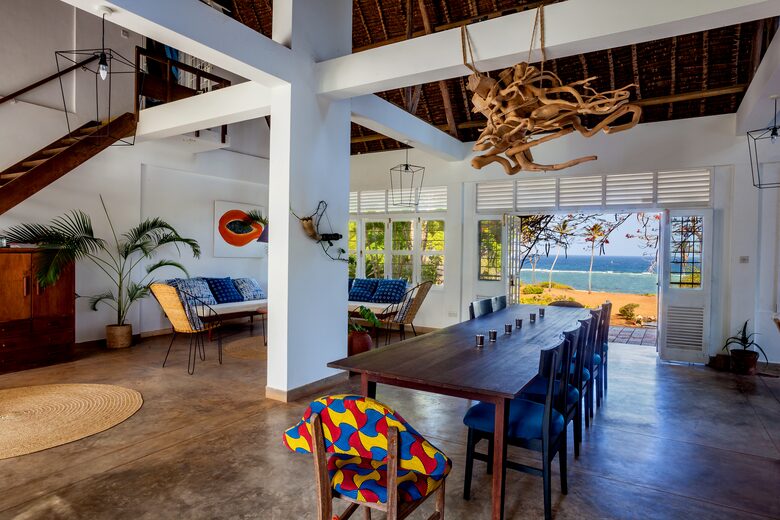 Communal living and dining room with Ocean view