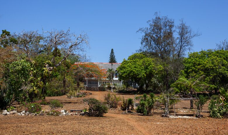 House view in dry season before the rain