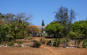 House view in dry season before the rain