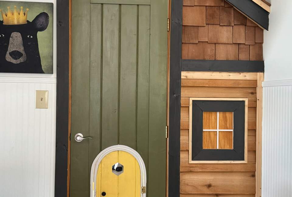 Welcome to King Bear Cottage. Special little door for your little one