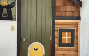 Welcome to King Bear Cottage. Special little door for your little one