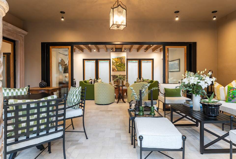 Living room opens onto patio
