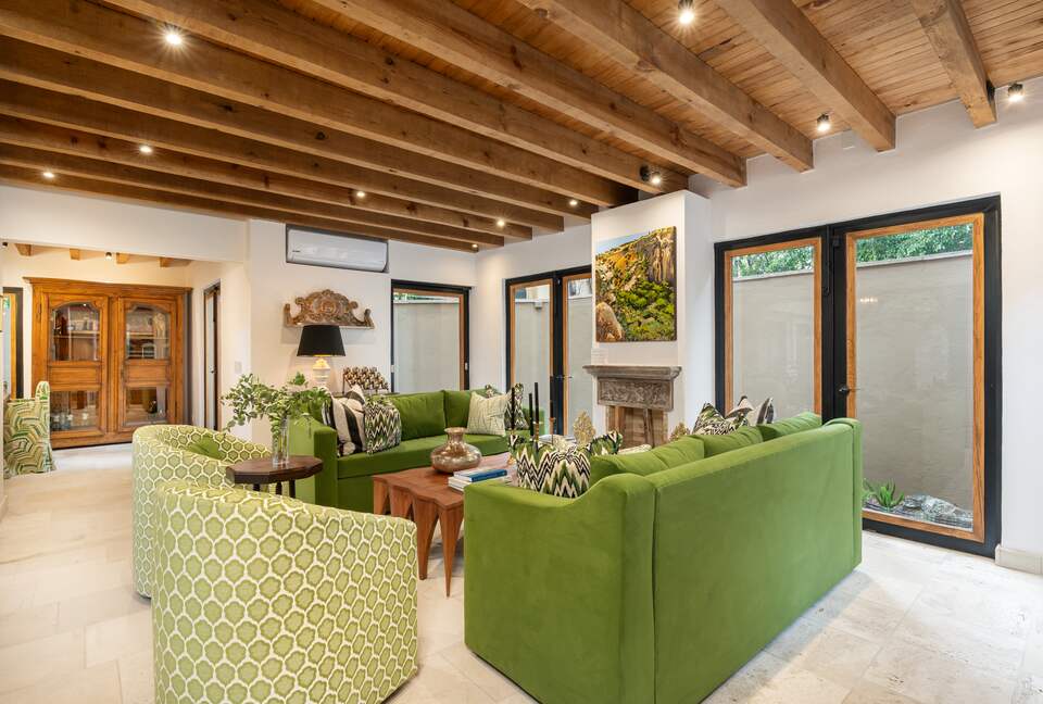 Living room with fireplace