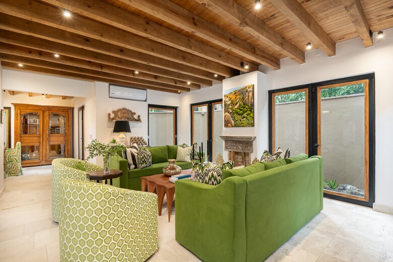 Living room with fireplace