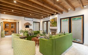 Living room with fireplace