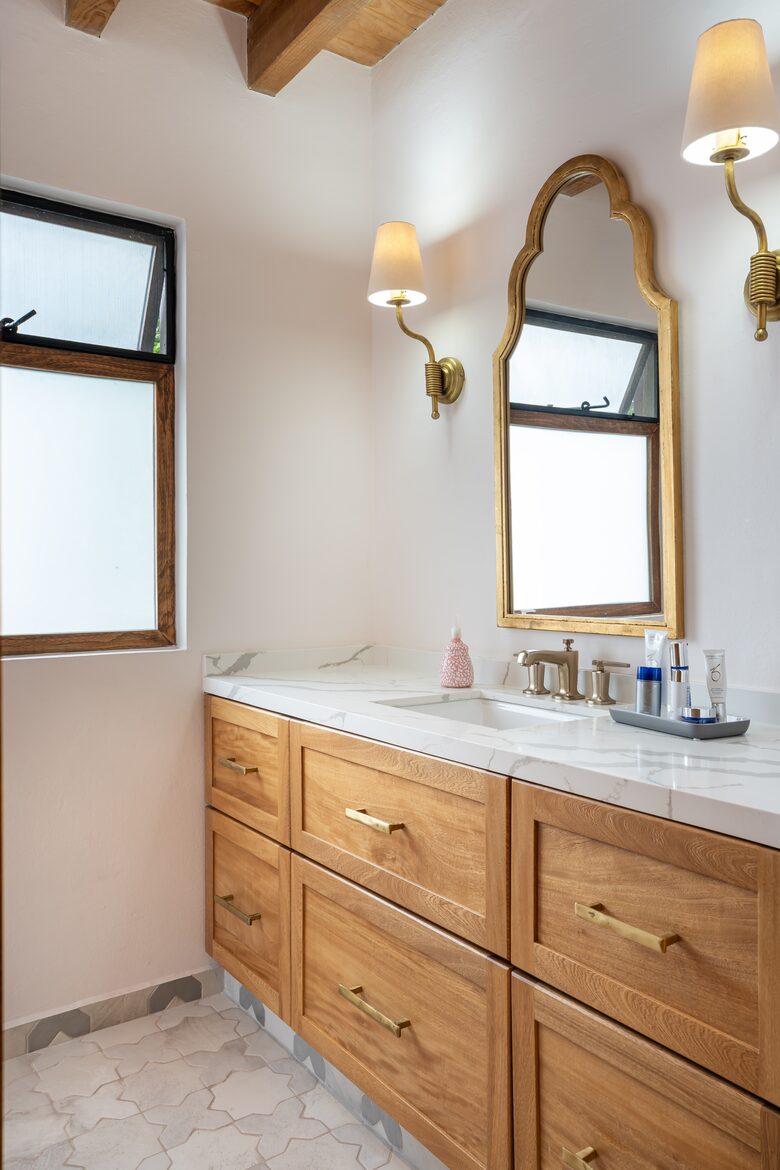 One of two full bathrooms for the primary bedroom