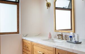 One of two full bathrooms for the primary bedroom