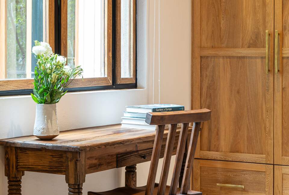 Desk area in guest bedroom