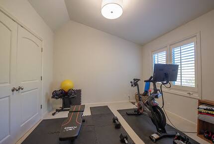 Home gym with Peloton