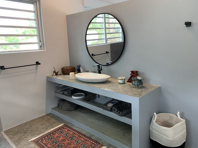 Private bathroom #1 with shower and toilet and closet