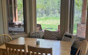 Dining nook with mountain views