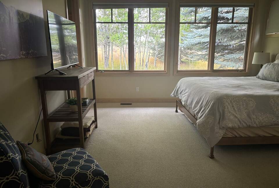Primary bedroom with king bed
