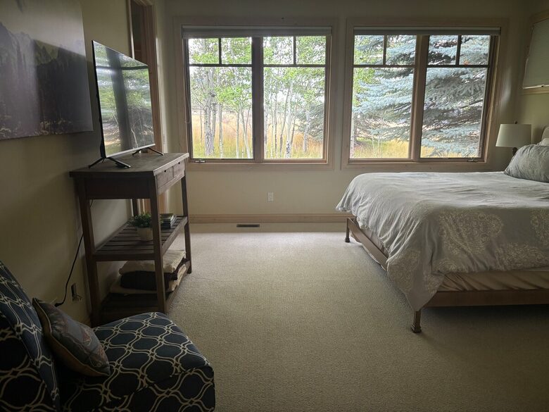 Primary bedroom with king bed