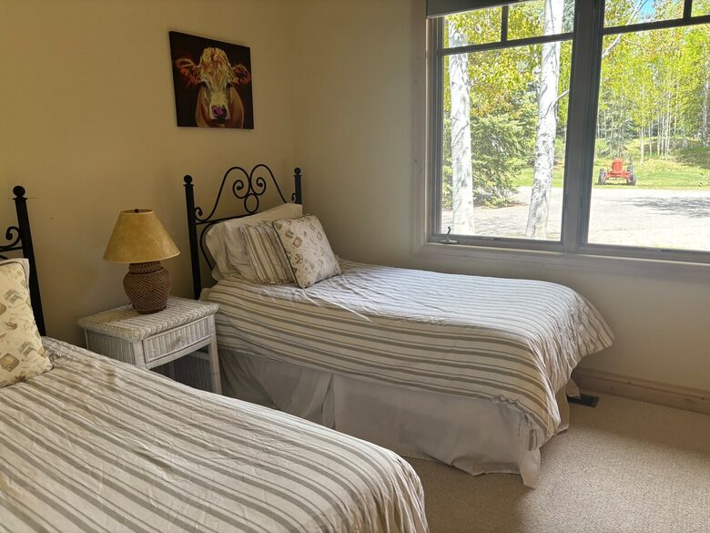 Second bedroom with two twin beds (option to convert into one king)