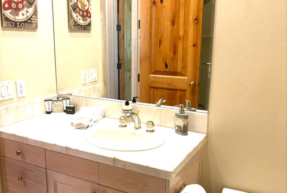 Second bathroom with full shower & tub