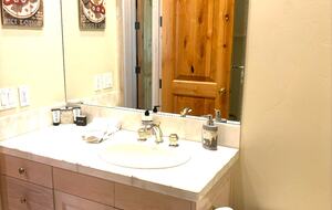 Second bathroom with full shower & tub