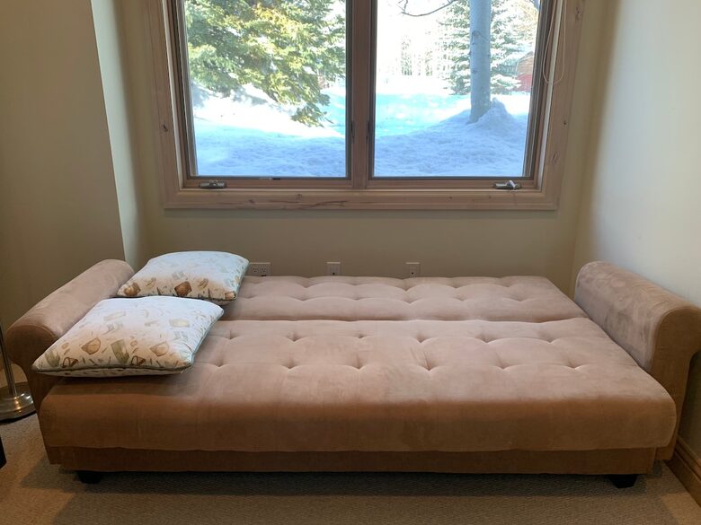 Couch converts to a futon