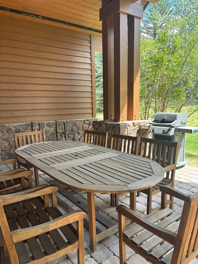 Outdoor dining and propane grill