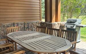 Outdoor dining and propane grill