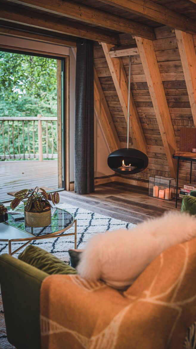 Lounge with full width Bifold Doors to the deck