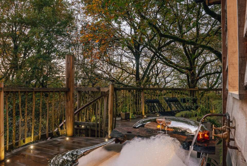 Outdoor copper bath - big enough for 2!