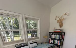 Office on the main floor - tucked away for privacy.