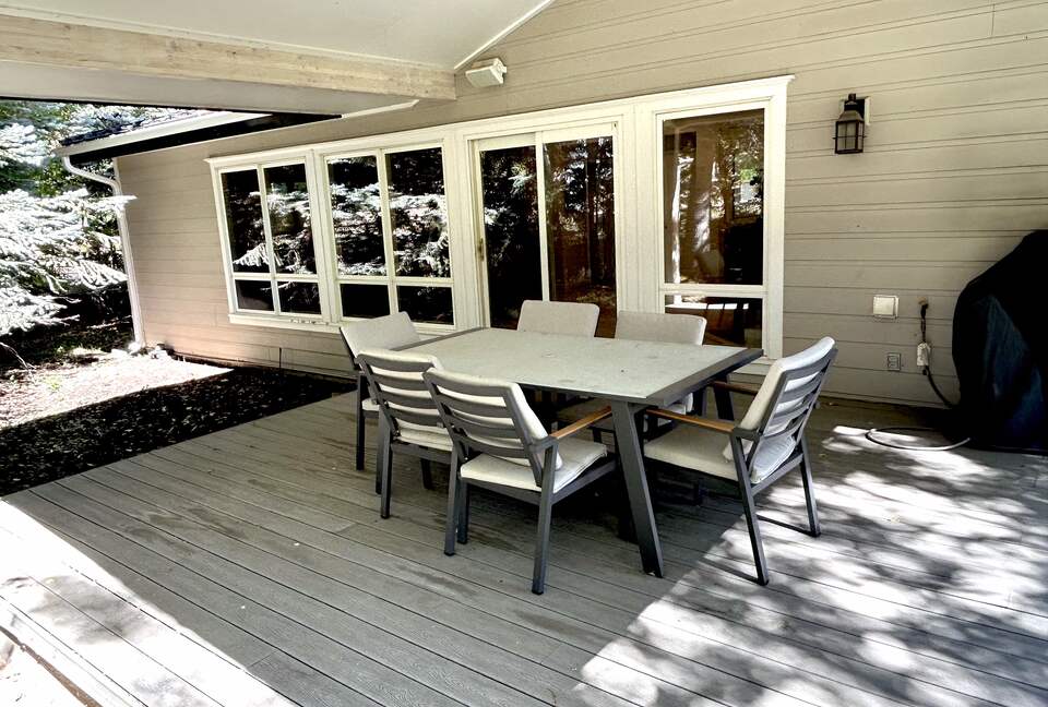 Outside seating off the kitchen