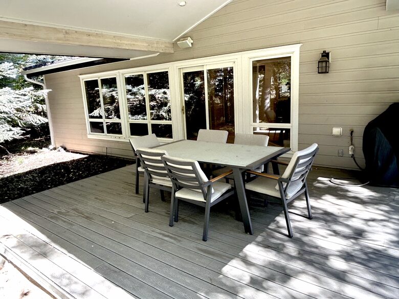 Outside seating off the kitchen