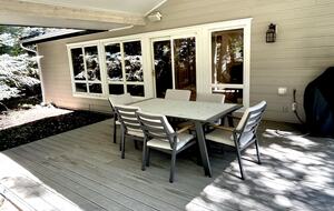 Outside seating off the kitchen