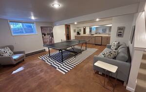 Basement ping pong table and sauna
