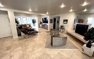 Fire place and chairs in living room