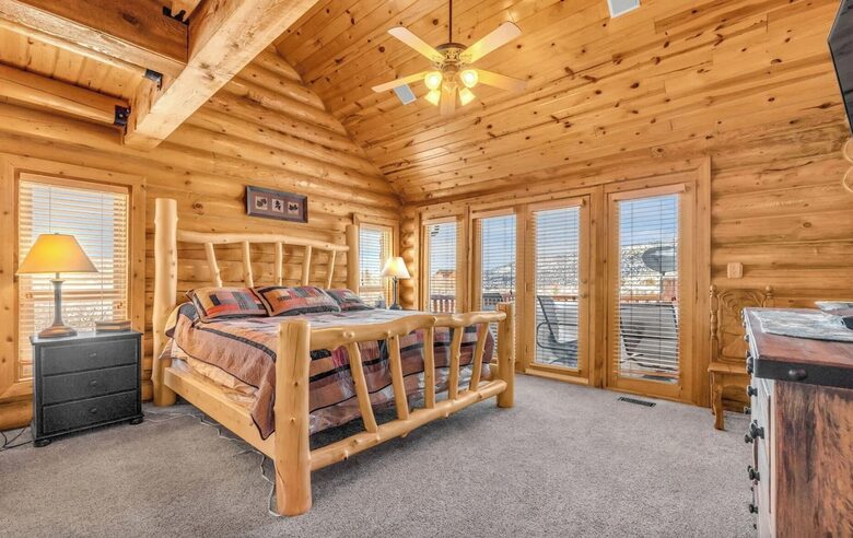 Master bedroom opens onto deck
