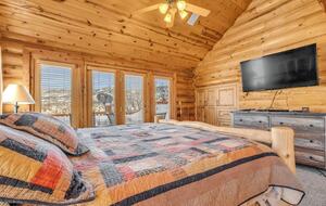 Master bedroom with TV, King bed