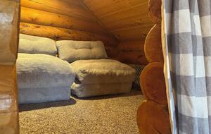 Stairs Play/sleeping nook. 2 chairs/sleeping cushions