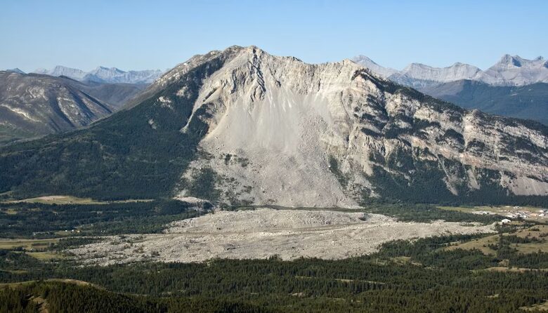 Frank Slide, 10 minute drive away.