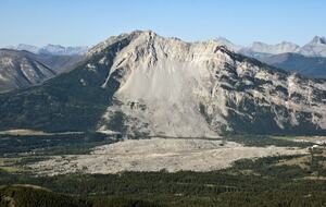 Frank Slide, 10 minute drive away.