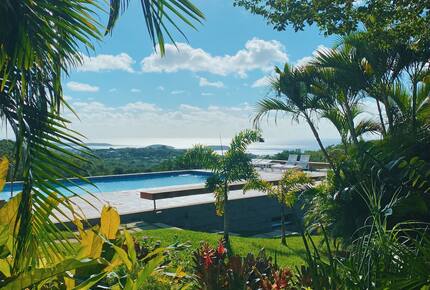 Pool view with garden