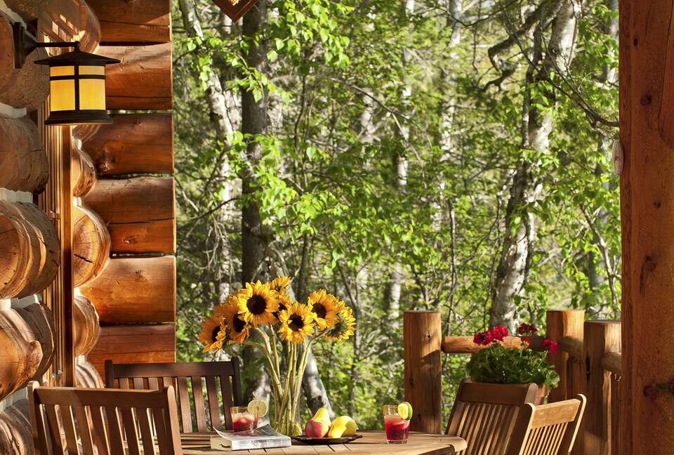 Front porch overlooking trees