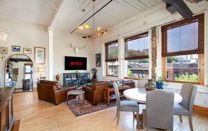 Open and comfortable living area w/ 75" TV