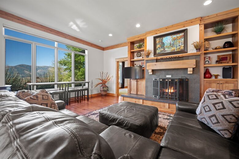 Living room with beautiful view of Ogden Valley